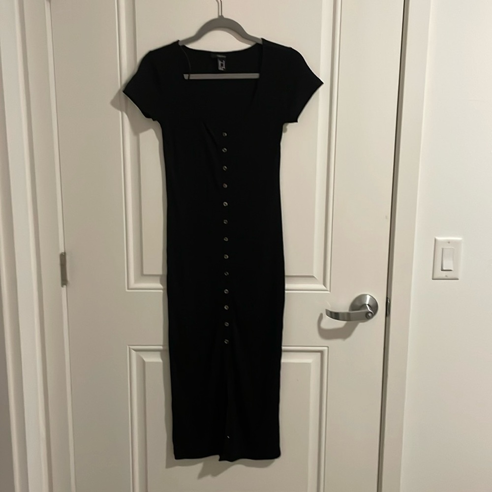 Forever21 black maxi jersey dress
